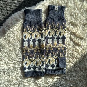Navy and Gold Knit Arm Warmers
